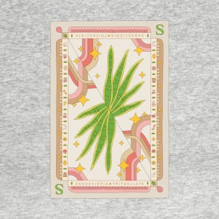 Sansevieria Trifasciata Snake Plant Illustration with Playing Card Design for Plant Mom Plant Daddy T-Shirt